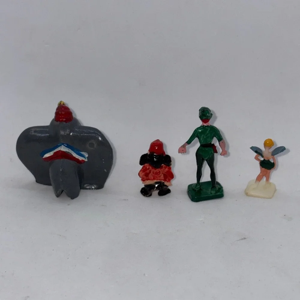 Vintage Disneykins 14pc Miniature Figures Marx HK-6760 Mickey Dumbo Peter Pan